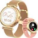 Smart Watch for Women, AMOLED HD Display Fitness Tracker Bluetooth Make/Answer Call, 1.19" Watches with 110+ Sports Modes/Heart Rate/SpO2/Sleep Monitor, Smartwatch IP68 Waterproof for Android iOS
