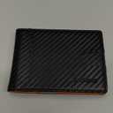 RUNBOX Money Clip Wallets for Men,Slim Leather Mens Bifold Wallet,RFID Blocking Front Pocket Wallet,Thin Credit Card Holder with Gift Box (Carbon Black&Orange)