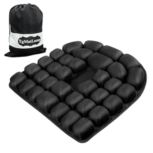 TgMatLamp Travel Seat Cushion, Comfortable 3D Inflatable Seat Cushion for Hemorrhoid and Tailbone Pain Relief, Optimal Support for Long Sitting in Car, Air Travel, Office Chairs Etc (Black, 16" x18")