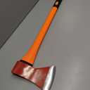 Felling Axe 4.5 lbs, 33.5" Chopping Hatchet with Shock Absorbing Fiberglass Handle, Heavy Duty Splitting Axe for Log Cutting, Firewood, Gardening Tool