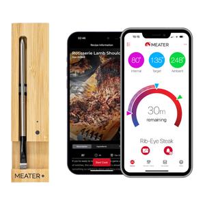 MEATER Plus: Smart Bluetooth Wireless Meat Thermometer Digital | BBQ, Grill, Oven, Smoker, Air Fryer, Kitchen | Perfect for Steak, Chicken, Turkey, and More | Delicious Recipes in App (Honey)