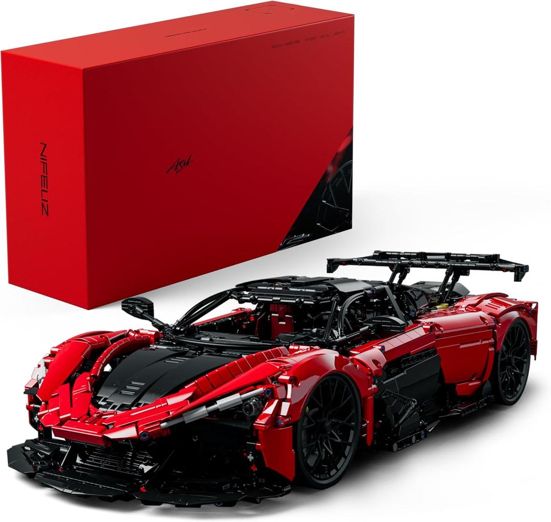 Nifeliz ASIL Sports Car Building Set, 1:8 Scale Advanced Collectible Car Model Set for Adults, Display Gift for Racing Fans (4099 PCS, NF10293), Large