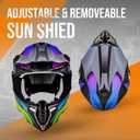 OUMURS Adult ATV Dirt Bike Helmet with Gloves & Mask Adjustable Sun Visor Motorcycle Adult Helmet Off-Road Motocross Downhill Moped MX for Unisex-Adult-Mutiple Black, L