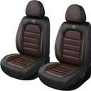 Car Seat Covers for GMC Sierra 1500/2500/3500 Denali SLT AT4 AT4X Base Seat Covers 2008-2025, Waterproof Premium Nappa Leather Seat Protectors(Standard 2 Seats/Black&Coffee)