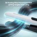 Mini Cordless Hair Straighteners and Curler,5000mAh Rechargeable Travel Straighteners Cordless with LED Display,2 in 1 Portable Flat Iron Hair Straightener 3 Temp Levels for Fine to Thick Hair (White)