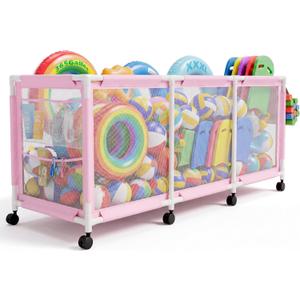 Jotesnew 365 Gallon 103" Pool Storage Bin XXXL Extra Large Swimming Pool Float Storage Bin, Pool Noodles Holder, Toys, Floats and Balls Mesh Rolling Storage Organizer Bin, 103" Lx32 Wx35 H