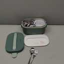 Electric Lunch Box, Automatic Heating with 1.5L 304 Stainless Steel Container Fork and Spoon for Home and car 12 V/24 V Portable Food Warming Lunch Box for Work//car/Truck(Dark Green)