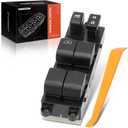 A-Premium Front Left Driver Side - Master Power Window Switch - Compatible with Nissan Versa 2010 2011 2012-1.6l 1.8L - Replace# 25401-ZW80A, 25401ZW80A