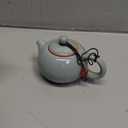 LIFKOME Porcelain Teapot 5.11X3.14X3.07In Ceramic Tea Kettle Heat Resistant Loose Leaf Tea Pot for Home Office Tearoom with Smooth Edges