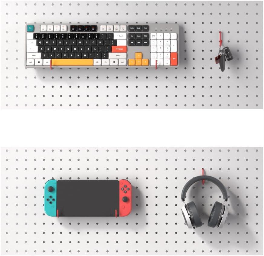 JWX Pegboard Set of 2, Suitable Pegboard Standing Shelf Unit, White