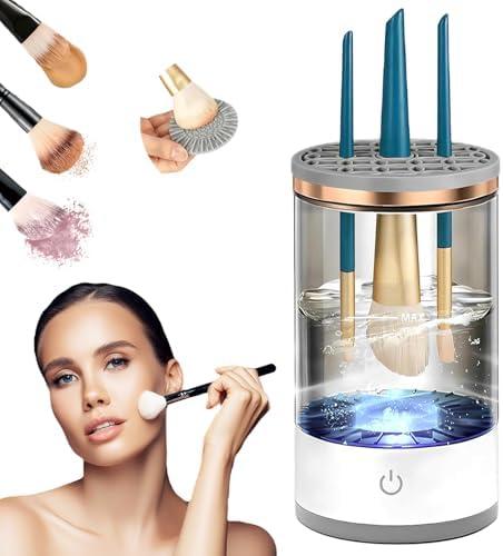 Electric Makeup Brush Cleaner - Effortless Cosmetic Brush Cleaner with Cleaning Mat,Quick and Efficient Machine for Deep Cleaning All Types of Makeup Brushes, 2 Pcs
