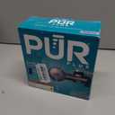 PUR Plus Horizontal Faucet Mount Filtration System with 3-in-1 Lead Reducing Filter, Water Filter for Sink, Lasts 100 Gallons, Compatible with Sinks with External Aerators, Metallic Grey
