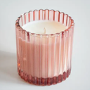 8 oz Ribbed Pink Candle Jar