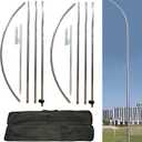 2 Packs Flag Pole Kit with Heavy Duty Ground Stake for Feather Flag Packed by Portable Durable Travel Bag,12 Feet Swooper Flag Pole Kit for Business Advertising