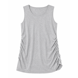 3-Pack Women’s Sleeveless Ruched Tunic Tops, XL, White/Black/Grey