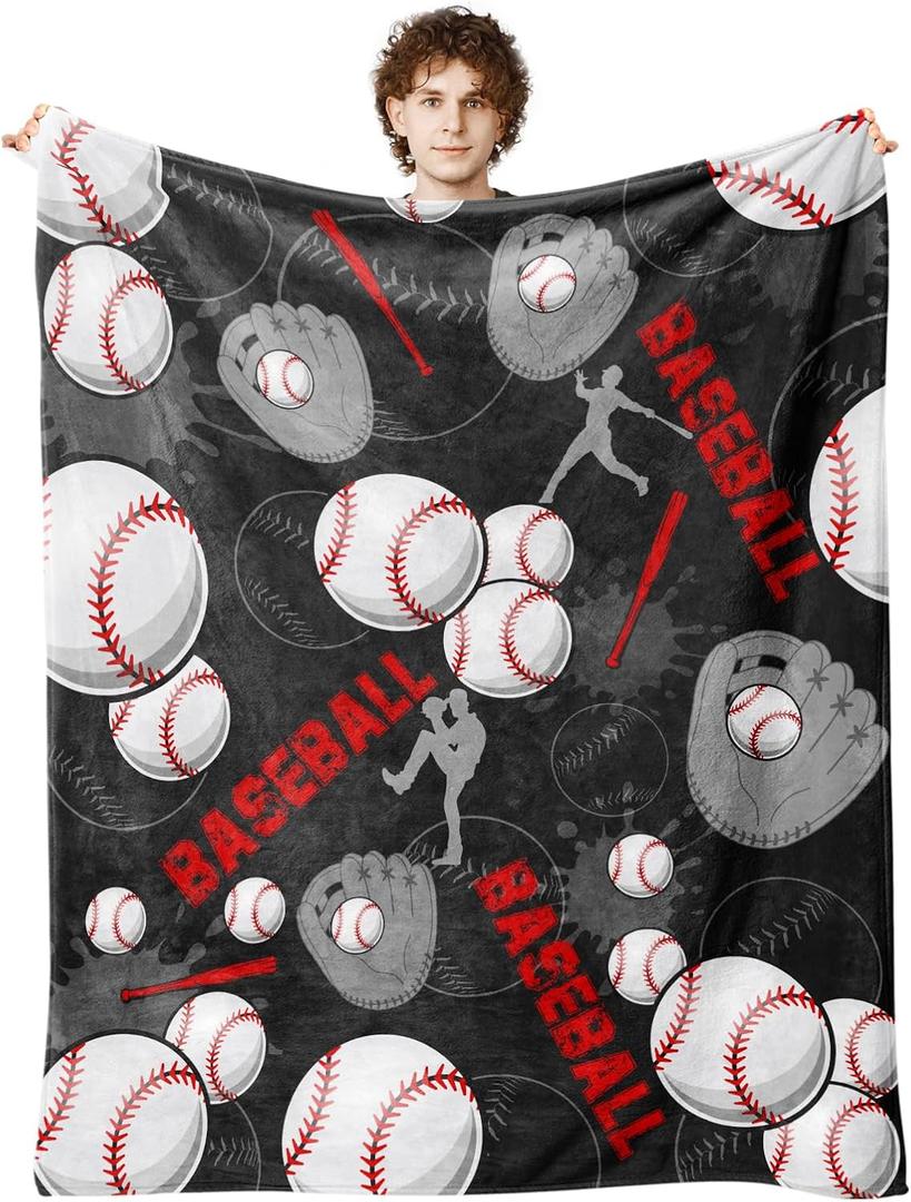 Baseball Blanket for Boys Kids, Baseball Gifts for Boys, Soft Baseball Room Decor Blanket Bedding 40x50 in