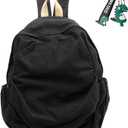 Lightweight Travel Canvas Backpack Vintage Casual Daypack YK2 Fashion Backpack Multipurpose Adjustable Shoulder Straps Backpack Travel Work Fits Canvas Backpack (Black)
