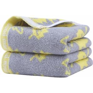 2 Pack Decorative Maple Leaf Hand Towels Cotton, Soft Highly Absorbent Bathroom Towel Set for Face Spa & Kitchen, 13x29 Inches (Yellow - 2 Pack)