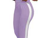 PINSV Women's 2 Piece Outfits Short Sleeve Tops Sweatpants Colorblock Bodycon Lounge Sets Tracksuit (XL)