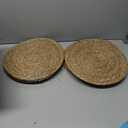 Round Woven Placemats 12 inch Set of 10 - Boho Rattan Placemats Natural Water Hyacinth Placemat, Farmhouse Weave Place Mats, Rustic Braided Wicker Table Mats for Dining Table,Home,Wedding