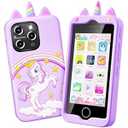 Kids Smart Phone for Girls, 4.0" Touchscreen Learning Music Puzzle-Games Toddler Phone for Kids Ages 3-9, Dual Camera，Built-in 8G SD Card Toy, Birthday Gifts for Kids Cell Phone Toy