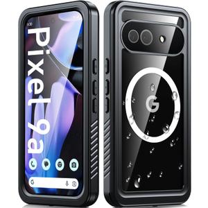 Oterkin Waterproof Case for Google Pixel 9a Case Compatible with MagSafe, Full Body Protective Rugged Pixel 9a Phone Case with Built-in HD Screen & Lens Protector [12FT Military Grade] (Black)