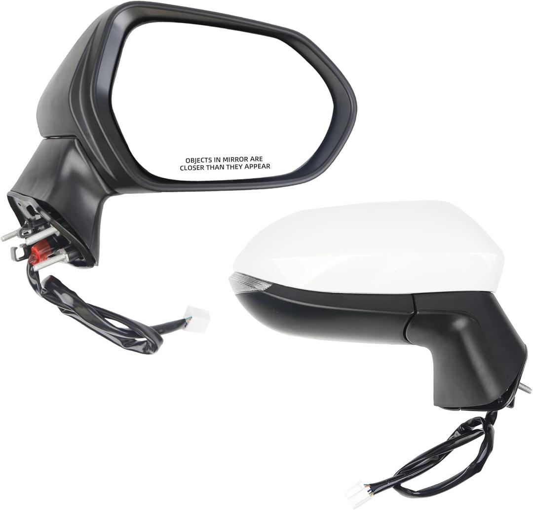 Dasbecan Passenger Side Door Mirror White Compatible with 2020-2025 Toyota Corolla SE& SE Heated w/Turn Signal Nightshade Right RearView Mirror Assembly Manual Fold Power Adjustment 6PINS #87910-12F80