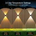 Ellasay Solar Fence Lights Outdoor: 360 Circular Lighting Solar Powered Wall Lights 12 Hours Long Runtime Up and Down Waterproof IP65 & 3 Modes High Brightness LED Focus Lens for Fence/Yard - 6 Pack