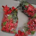 Artificial Hibiscus Fake Hanging Flowers Plants for Outdoors Spring Summer Decoration, 2pcs Red Silk Hibiscus Long Trailing Vines UV Resistant Realistic Faux Flower for Outside Front Door Porch Patio