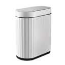 ELPHECO Bathroom Trash Can with Lid 2 Gallon Small Sensor Garbage Can, Slim Smart Trash Bin, Waterproof Automatic Wastebasket, Narrow Plastic Garbage Bin for Bathroom, Kitchen, Office, Black White