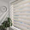 ShadesU Cordless Zebra Blinds – Light Filtering Dual-Layer Window Shades for Privacy (Ivory Color) (Maximum Height 72") (Width 47")