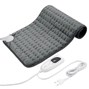 Heating pad, heat pad for dry and wet, heat pad for back, neck, shoulder, stomach, soft flannel surface (30 x 60 cm), 30 x 60 cm, dark grey