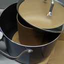 Blue Diamond 8QT Nonstick Stockpot with Glass Lid, PFAS-Free Ceramic, Multipurpose Cooking, Sauces & Soups, Pasta, Boiling & Canning Pot, Dishwasher & Oven Safe, Stainless Steel Handles, Navy