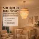 5-Tiered Boho Chandelier with Metal and Fringe,3 Lights Fringe Pendant Light Fixture,Tassle Chandelier for entryway,Dining Room,Baby Nursery,Gold, Hardwired-Chandelier