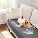 PrinceDeco Waterproof Couch Cover for Dogs Anti-Slip Dog Blanket Cover Washable for Furniture Sofa, Crate, RV Seats,Car, Pet Puppy Essentials (32x62 Inch, Brown)(32x62 Inch, Grey)