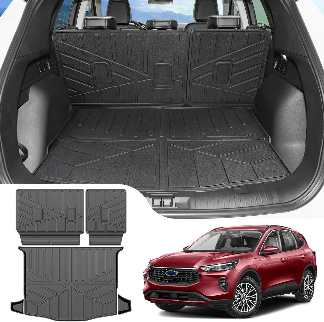 Trunk Mat & Backrest Mat for 2020-2025 Ford Escape Cargo Mats All Weather Rear Seat Back Cargo Liners for 2020 2021 2022 2023 2024 2025 Ford Escape Accessories