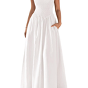 PRETTYGARDEN Women's Smocked Maxi Dresses 2025 Summer Beach Sundress Casual Spaghetti Strap Swing A Line Long Flowy Dress
 XL