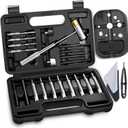 BESTNULE Punch Set, Pin Punches, Punch Tool, Roll Pin Punch Set, Made of High Quality Metal Material Including Punches and Hammer, Mechanical Repair Tool, with Organizer Storage Box (with Bench Block)