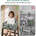 Baby High Chair Cover Restaurant with Strap Pads & 3-Point Harness, Machine Washable, Waterproof Portable Highchair Covers for Eating, Travel, Home Use - Fits Wooden Chairs, Green Dinosaurs