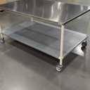 EduraStell Stainless Steel Mobile Prep Table with Powder-Coated Mild Steel Frame 6F x 3'9F