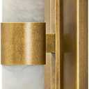 23" Antique Brass Wall Sconce with Bronze-Colored Marble - Rust-Resistant Vintage Mirror Lighting for Bathroom & Vanity (Wall Mount)