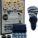 DOK TigerToes Premium NonSlip Dog Socks for Hardwood Floors  ExtraThick Grip That Works Even When Twisted  Prevents Licking, Slipping, and Great for Dog Paw Protection (Breezy Blue, Medium)