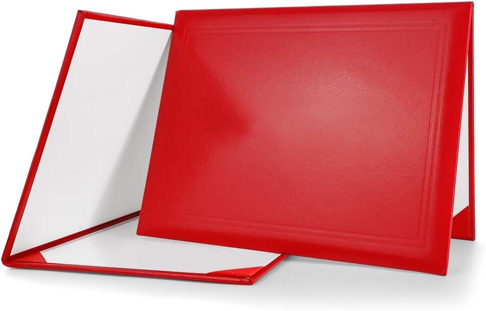 GraduationMall 8.5"x11" Smooth Padded Diploma Cover Certificate Holder Red, 1-Pack