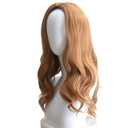 Girls Costume Wigs, 21 Inch Shoulder Length Wavy Curly Middle Part Ginger Color Wigs for Women, Synthetic Fiber, Small Head Size 52cm