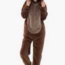 Unisex Adult Onesie Pajamas, Flannel Cosplay Animal One Piece Halloween Costume Sleepwear Homewear Large