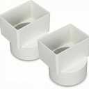 Sosation 2 Pcs 3"x4"x4" PVC Offset Downspout Drainage Adapter, Connects 3" X4" Downspout to 4" Round Sewer and Drain Pipe, Hub/spigot End, Universal Design to Fit All Types of 4" Round Drain Pipe Tile