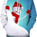 Colorful House Unisex's Ugly Christmas Sweater 3D Print Pullover Hoddie with Pocket Christmas Sweater for Men Women (M)
