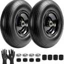 (2-Pack) 4.00-6 Wheelbarrow Tires and Wheels, 13" Pneumatic Tire with 5/8" or 3/4" Bearings, Heavy Duty Replacement Wheel for Wheelbarrow, Garden Cart, Hand Truck