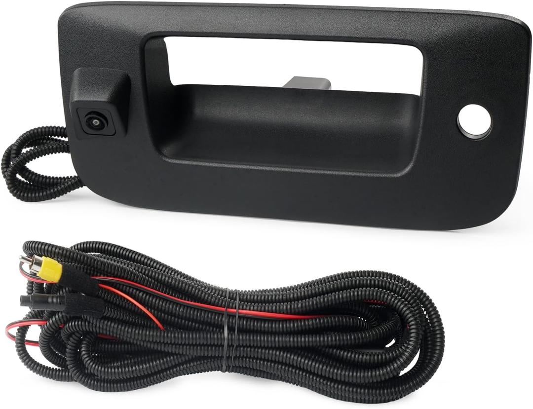 Tailgate Handle Backup Camera Compatible with 2007-2014 Chevy Silverado GMC Sierra 1500 2500 3500 HD with Waterproof Rear View Camera with Keyhole, Tailgate Handle Backup Kit Replaces# 22755304
