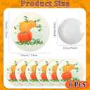 6 Pcs Leather Fall Pumpkin Round Placemats 13 Inch Washable Thanksgiving Pumpkin Place Mats Set of 6 Table Mats for Party Kitchen Dining Table Indoor Outdoor Decoration Gift